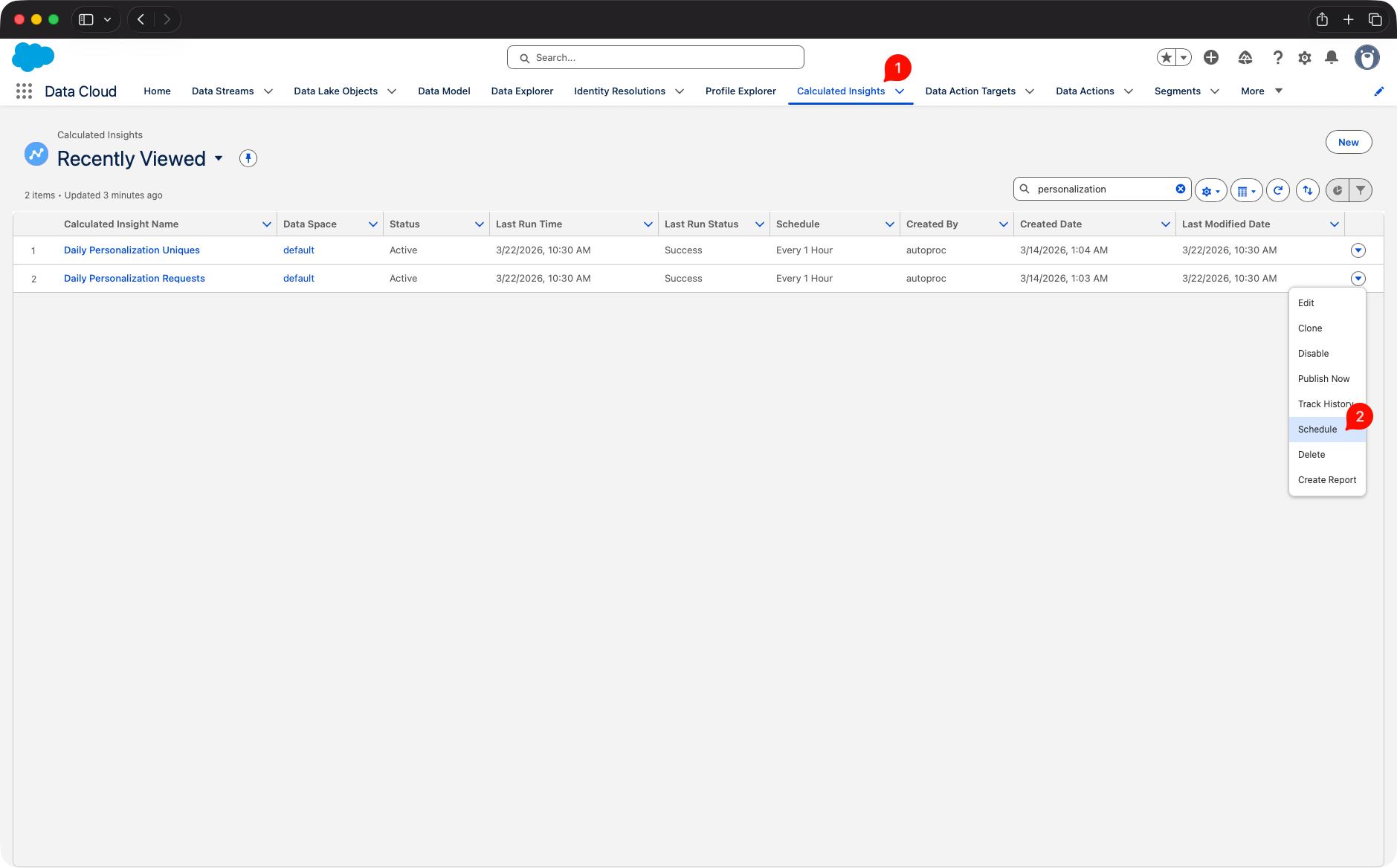 Scheduling Daily Personalization Uniques and Daily Personalization Requests